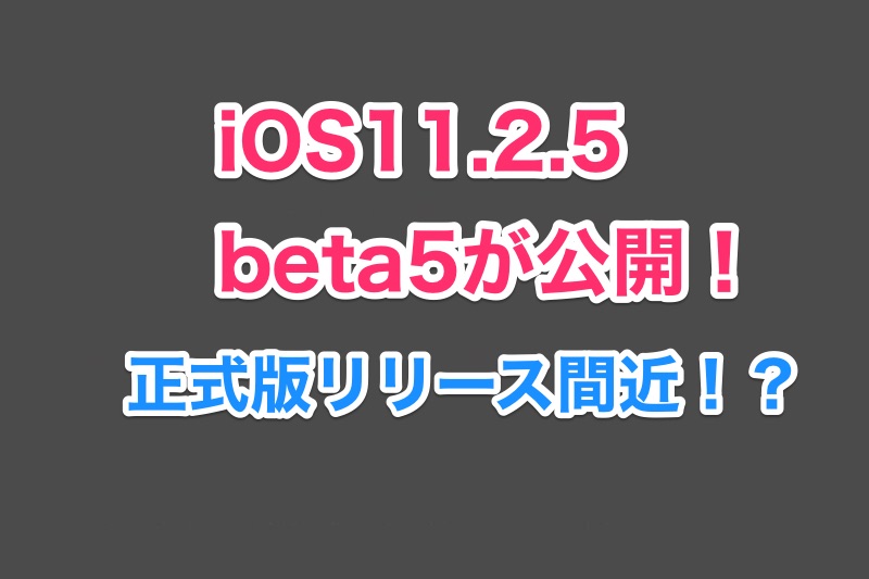 iOS11.2.5 beta5がbeta4から2日で早くも公開！iOS11.2.5正式版リリース間近か？