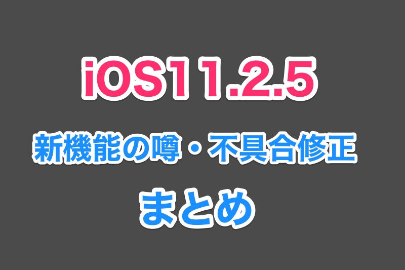 iOS11.2.5の新機能の噂や不具合修正情報まとめ！Appleのカメラアプリで音が消せるように！？